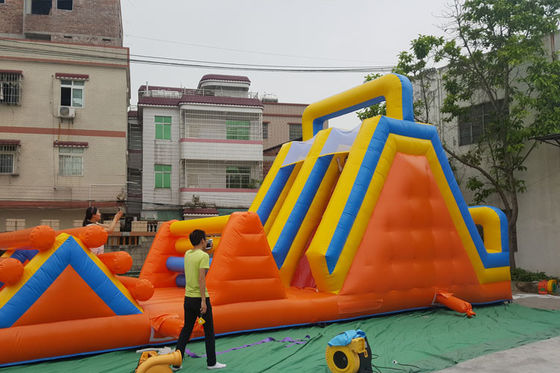 12m*3.5m Custom Blow Up Running Obstacle Course For Outdoor Events