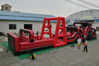 20m*4m Red Color Running Inflatable Water Obstacle Course Rental