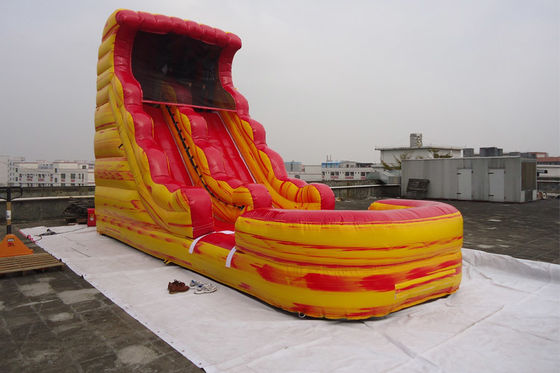 Custom Fire Ice Color Inflatable Water Slide With Pool For Kids / Rental Business