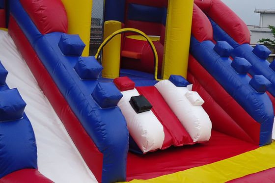 Double Sides Inflatable Water Slide Combo With Hero Painting Kids Park Fun