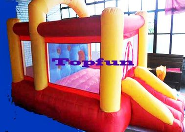 Inflatable Commercial Bounce Houses With Roof Cover / Bounce Rooms With Slide