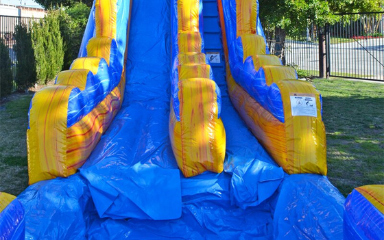 Backyard 15x36ft Pvc Blue Inflatable Water Slide With Pool