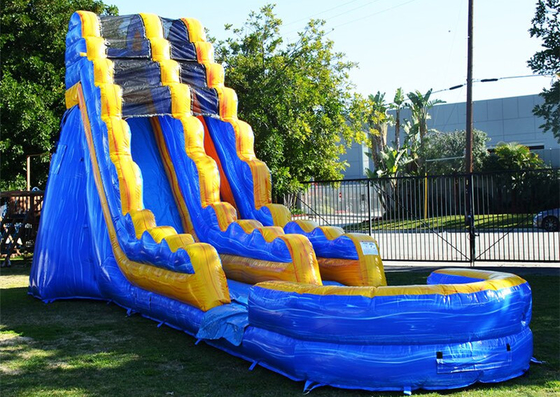 Backyard 15x36ft Pvc Blue Inflatable Water Slide With Pool