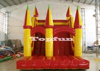 Kids Inflatable Volcano Dry Slide Double Line Jumping Castle Playground