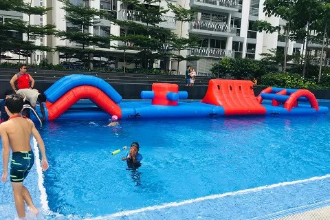 Fun 0.9mm PVC Inflatable Water Obstacle Course Custom size