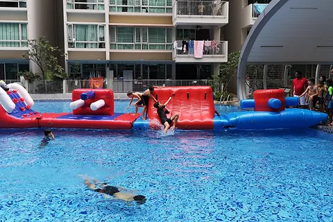 Fun 0.9mm PVC Inflatable Water Obstacle Course Custom size