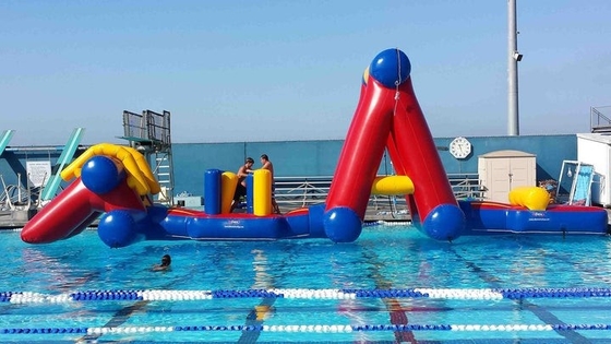 Colorful PVC Inflatable Water Park 10 Peoples Obstacle Course