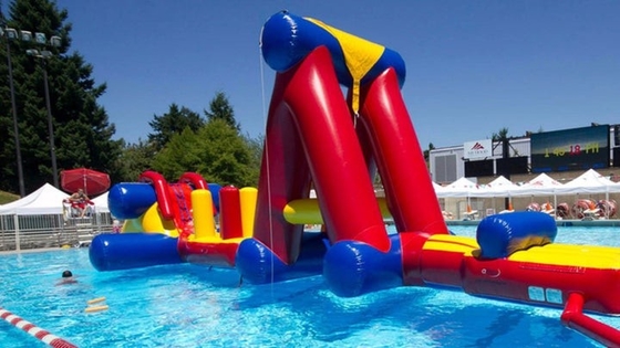 Colorful PVC Inflatable Water Park 10 Peoples Obstacle Course