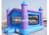 15feet Purple / Blue Inflatable Jumping Castle With Roof And Mash Windows