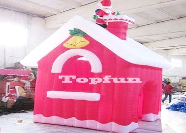 Mini Merry Christmas Inflatable Red Houses For Santa Claus Xmas Decoration