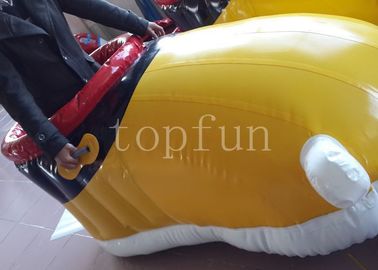 Yellow PVC Inflatable Shoes For Walking Race Interesting Inflatable Soccer Field