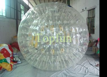 Human Inflatable Zorbing Ball , White Colour PVC Inflatable Rolling Zorb