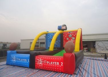 PVC Customized Inflatable Soccer Field , Funny Basketball Shooting Games
