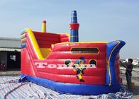 8m Inflatable Jumping Castle Pirates Galleon With Slide 0.55 mm PVC Tarpaulin
