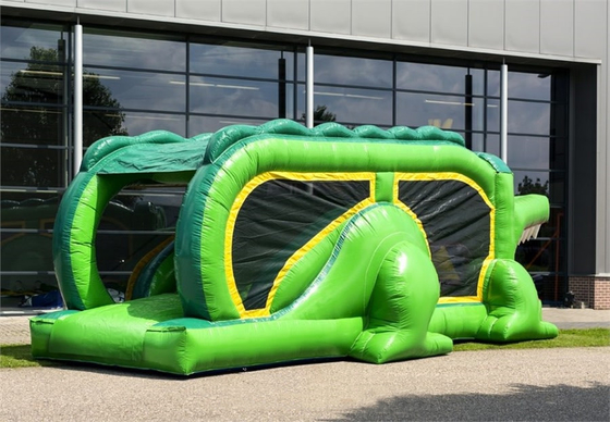 Children Inflatable Crocodile Obstacle Course Jumping Castle