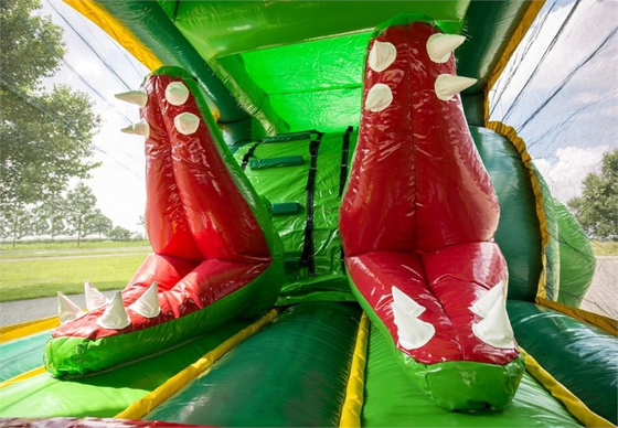 Children Inflatable Crocodile Obstacle Course Jumping Castle