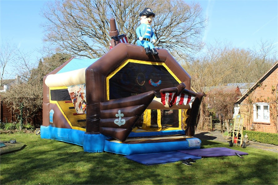 420D Pirate Inflatable Bouncer Castle With Air Cannons