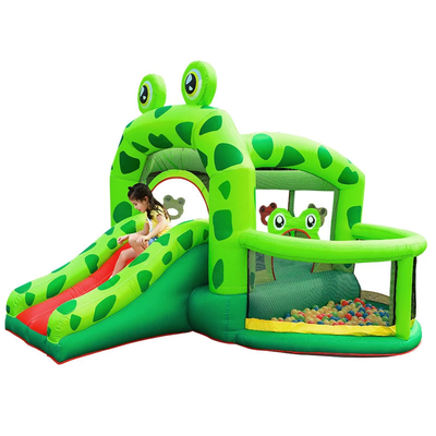 Customized Kids 3 In 1 Frog Inflatable Bouncer Castle With Ball Pit