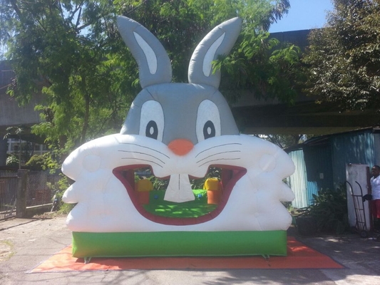 Rabbit Inflatable Bouncer Castle With Slide 6x3.5x2.5m