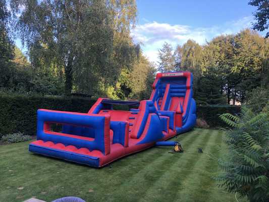 Lead Free Inflatable Obstacle Courses 60ft With Slide