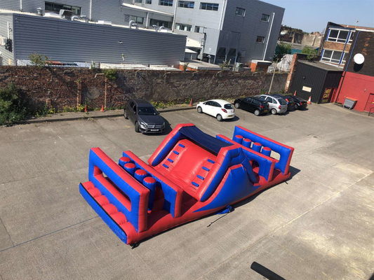 Child Sport Games Inflatable Obstacle Courses 35 X 14ft Punchure - Proof