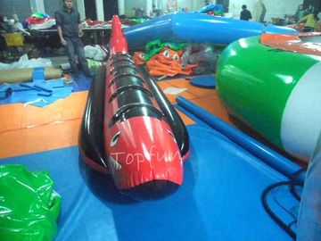 Exciting PlatoTowable Inflatable Red Shark Boat For Water Games With