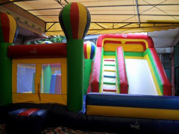 Funny Inflatable Daycare 10m Length Slide With Interesting Bouncer Houses