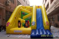 Yellow Plato Inflatable Animal Obstacle Slide 0.55mm PVC Tarpaulin With Digital Printing
