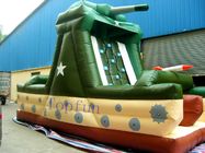 Double Stitching Tank Bouncy Castle Plato 0.55mm PVC Tarpaulin WIth Climbing Wall