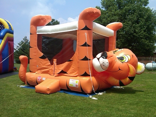 PVC Coated Cartoon Tiger Inflatable Bouncer Castle Blow Up Jumping Castle