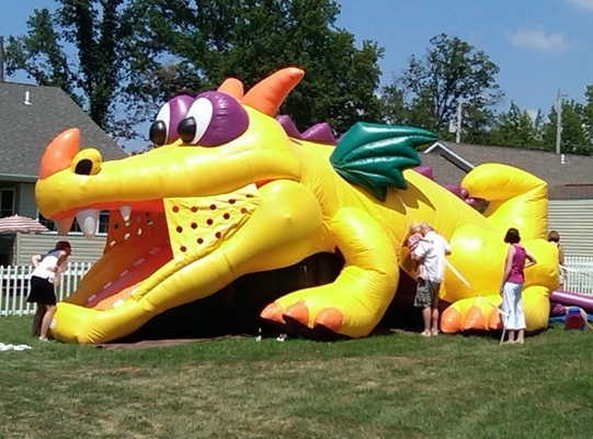 Big Dragon Inflatable Bouncer Castle Obstacle Course For Kids