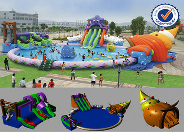 PVC Inflatable 30M Pool Inflatable Water Parks Huge Slide For Summer