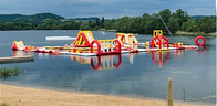 Colorful Inflatable Water Equipment Obstacle Bouncy Castle For 110 Person