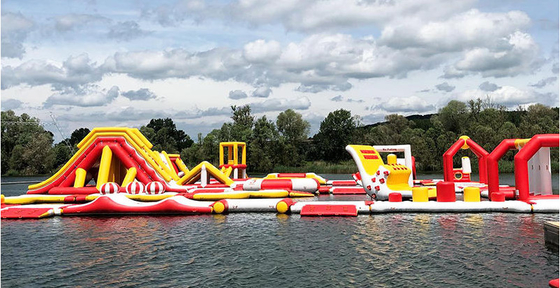 Colorful Inflatable Water Equipment Obstacle Bouncy Castle For 110 Person