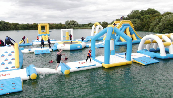 Amusement Blow Up Water Obstacle Course 80 People Capacity