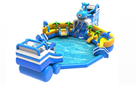 Inflatable Summer Shark Theme Water Park Playground Digital Printing