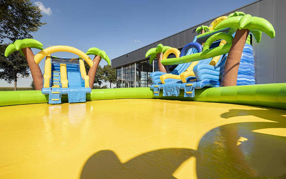 Coconut Tree Inflatable Water Park Slides Swimming Pool