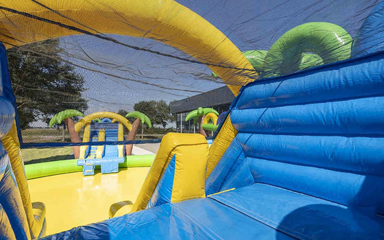 Coconut Tree Inflatable Water Park Slides Swimming Pool