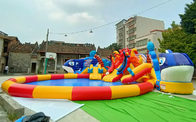 Huge Shark 0.9mm PVC Inflatable Water Park With Swimming Pool