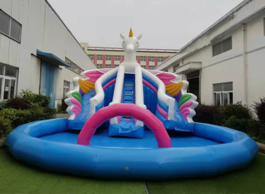 Customized PVC Unicorn Inflatable Playground Water Park For Kids