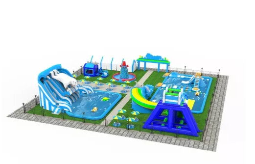 Inflatable Land Water Park Swimming Pool With Obstacle Course