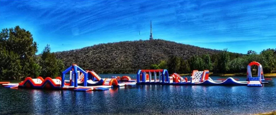 Lake Infaltable Water Park Obstacle Course Floating Playground