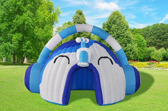 Customized Blue Inflatable Headset Dome Event Tent For Commercial