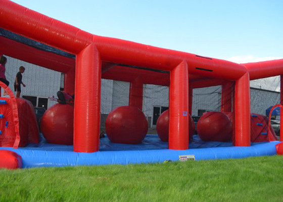 Customized Funny Red Inflatable Obstacle Course Inflatable Sport Game