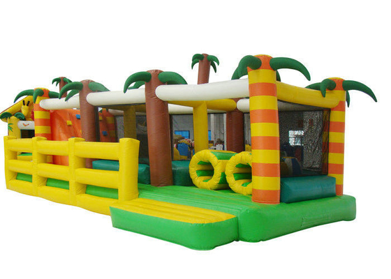 Coconut Tree Inflatable Bouncy Obstacle Course , Outdoor Playground