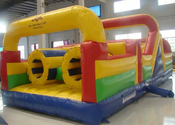 Attractive Small Tarpaulin Inflatable Obstacle Courses Bright Silk Printing