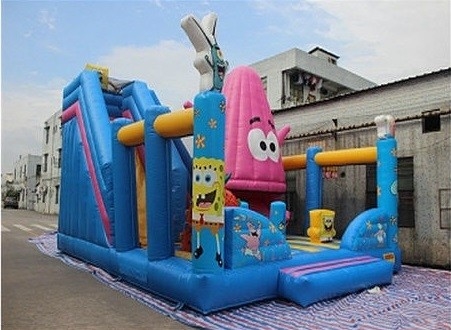 Spongebob And Patrick Star Inflatable Fun City Blow Up Amusement Park