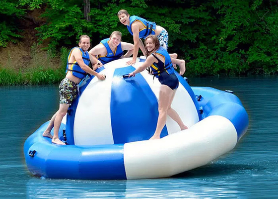 Water Park Inflatable Saturn Rocker , Attractive Blue Inflatable Water Game Spinner