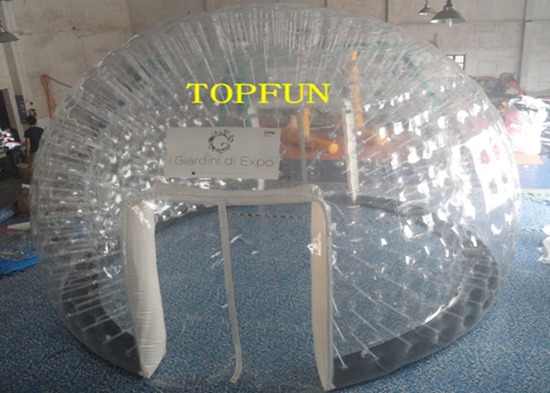 6m Diameter 1.0mm PVC Inflatable Clear Bubble Tent With Double Layers