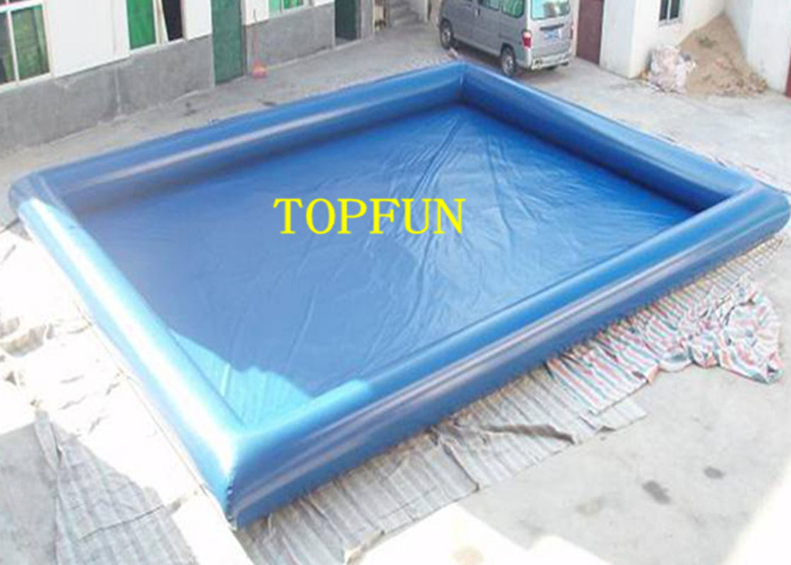 Single Pipe 10 x 6 m Blue Inflatable Water Pool For Kids With Water Roller